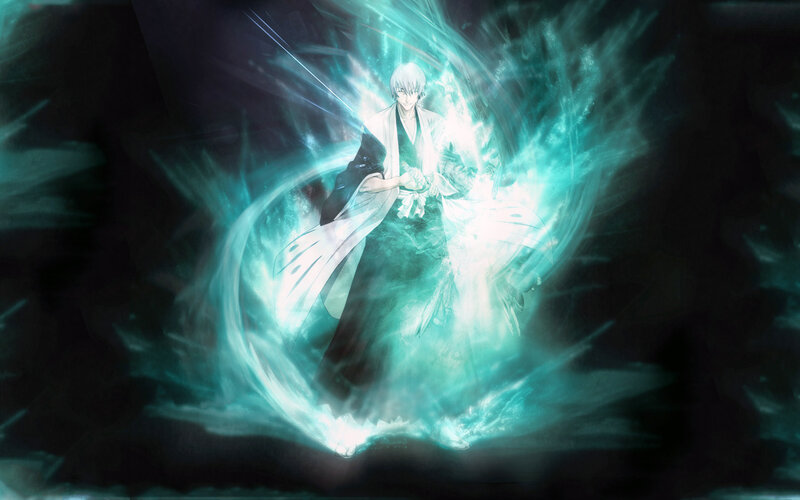 anime character with energy aura