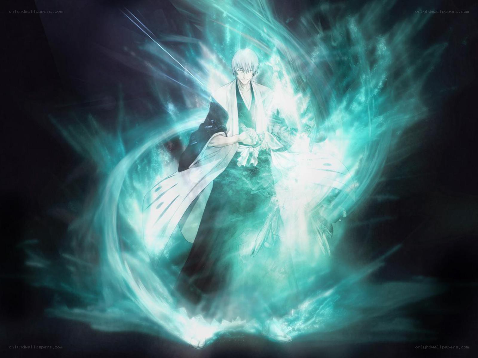anime character with energy aura