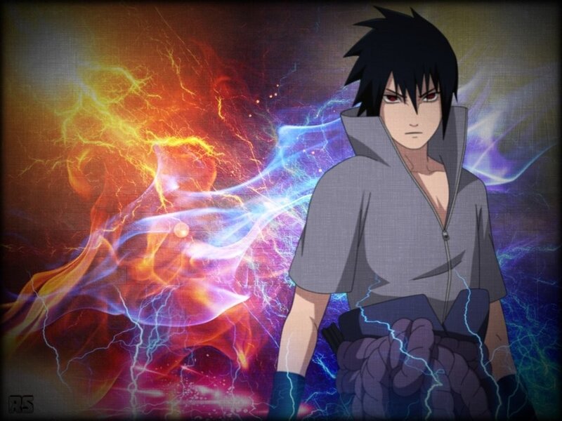 Anime Character with Energy — Black, Dramatic