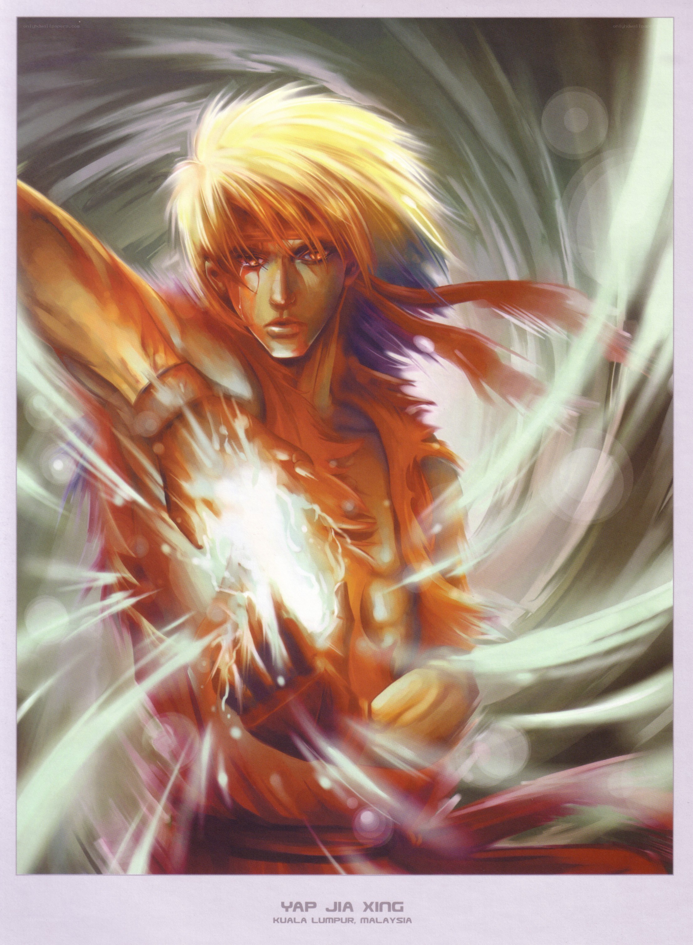 anime character with energy blast