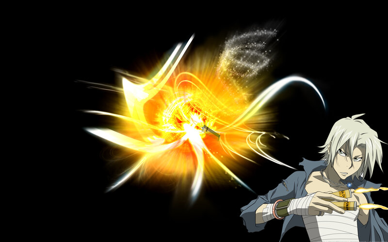 Anime Character with Energy Blast — Black, Dramatic, Energy Blast