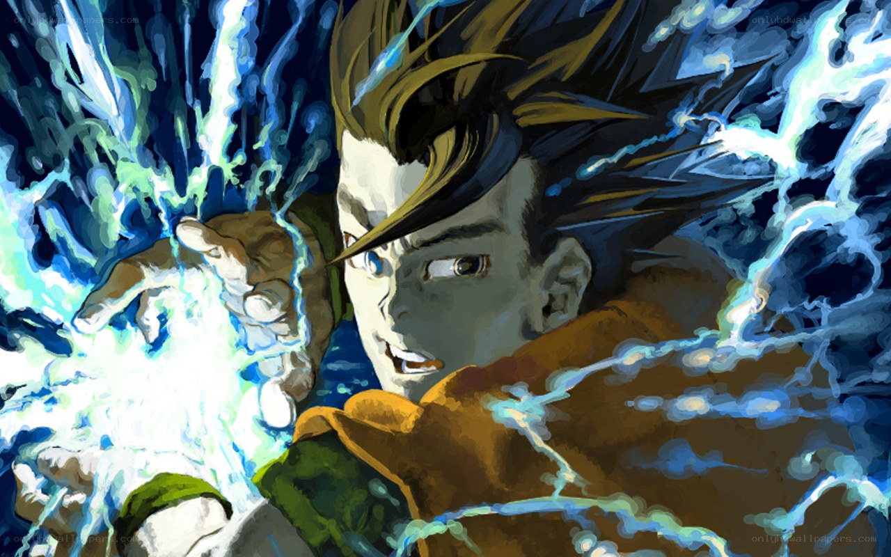 anime character with energy blast