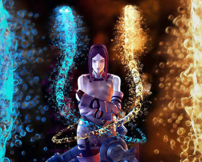 Anime Character with Energy — Blue, Dramatic, Digital Art
