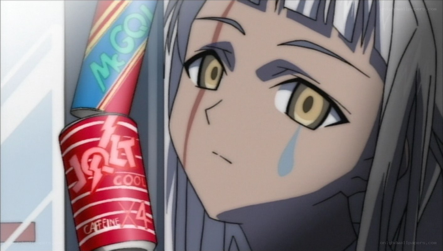 anime character with energy drink