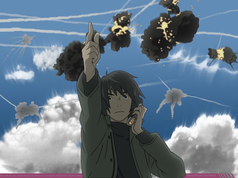 anime character with explosions