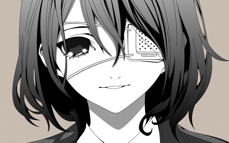 Anime Character with Eye Patch — Black