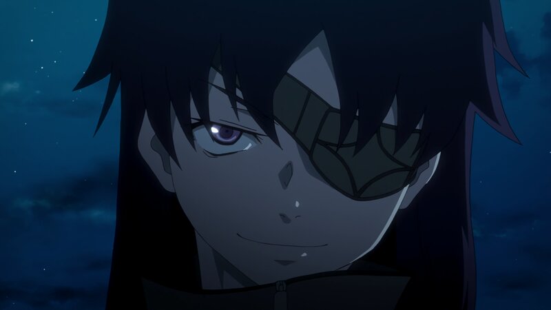 Anime Character with Eye Patch — Blue, Dramatic, Night
