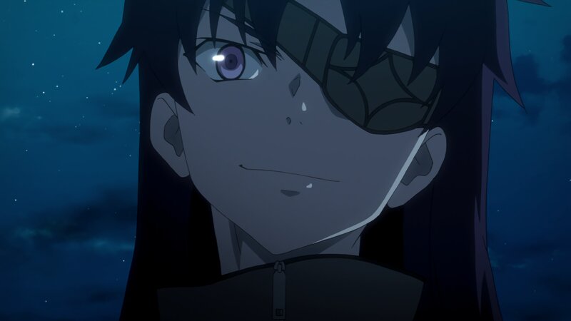 Anime Character with Eye Patch — Blue, Dramatic