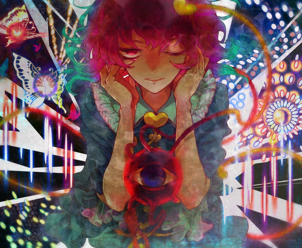 Anime character with eye pendant