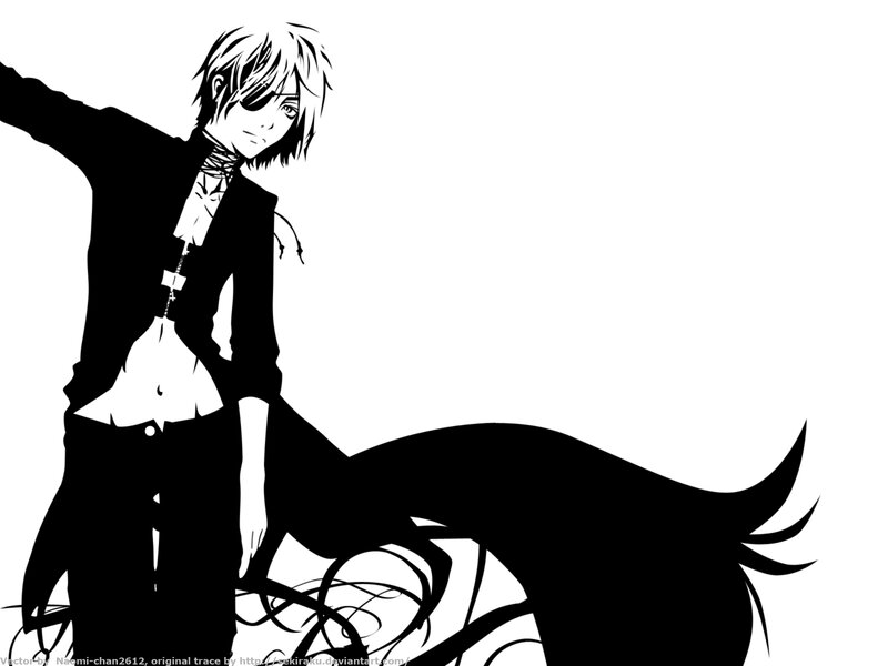 Anime Character with Eyepatch — Black, Dramatic