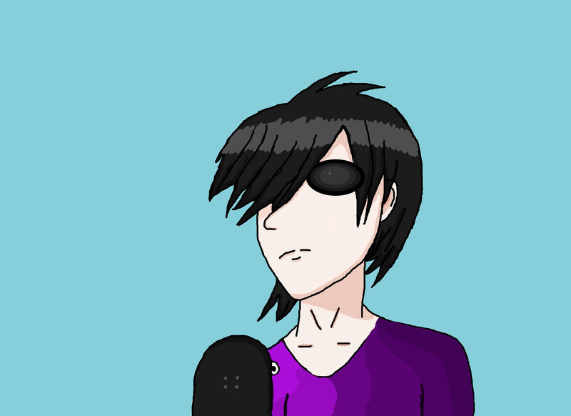 Anime Character with Eyepatch — Blue