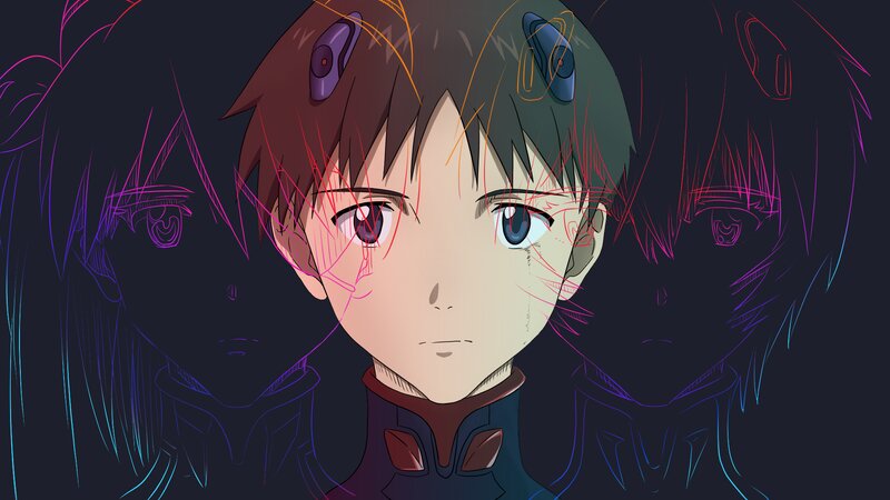 Anime Character with Eyes — Black