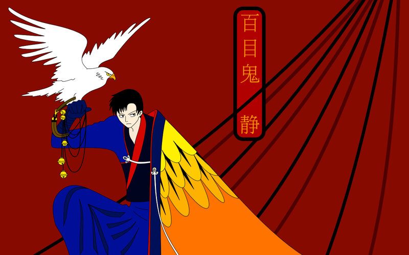 Anime character with falcon