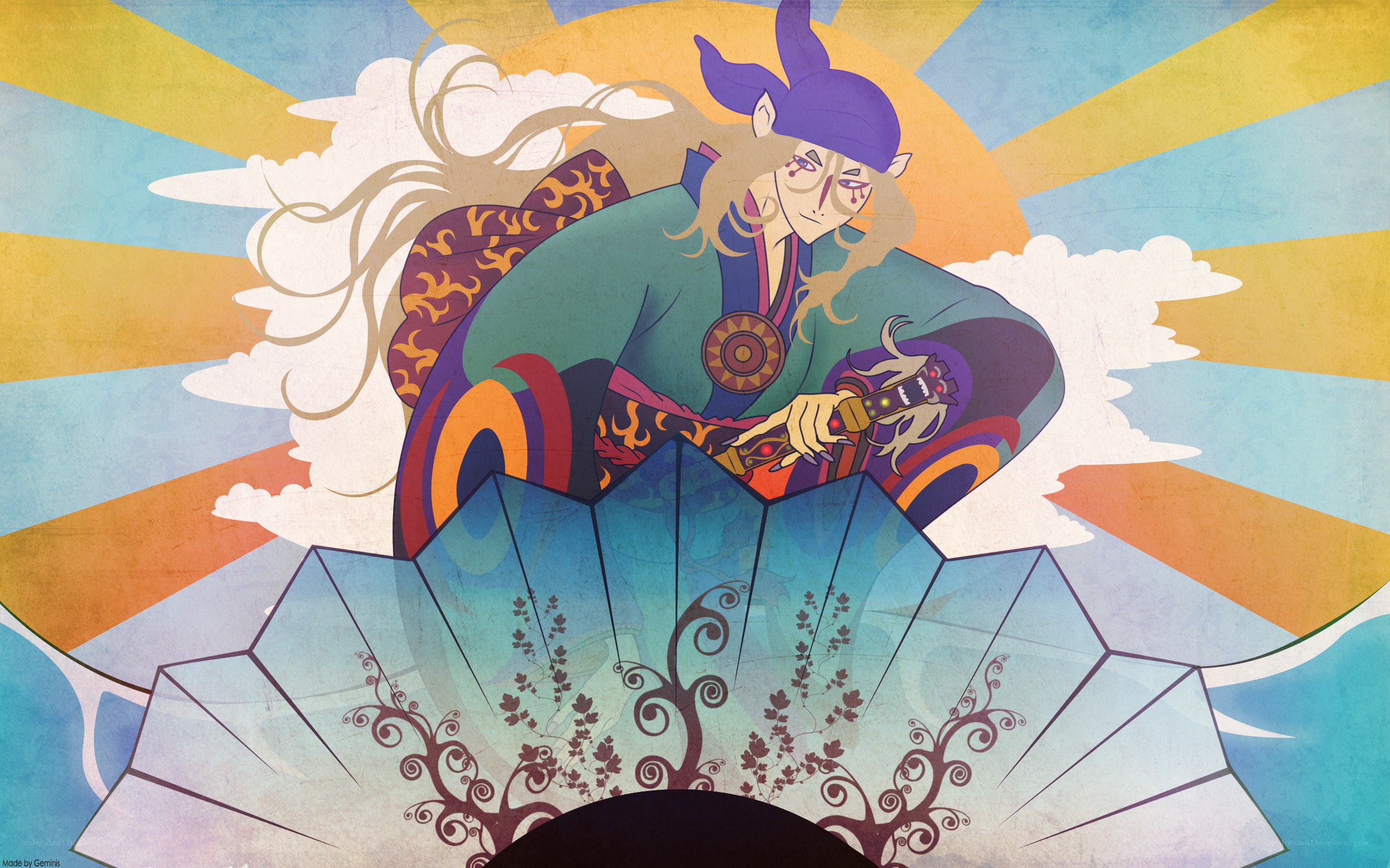 anime character with fan