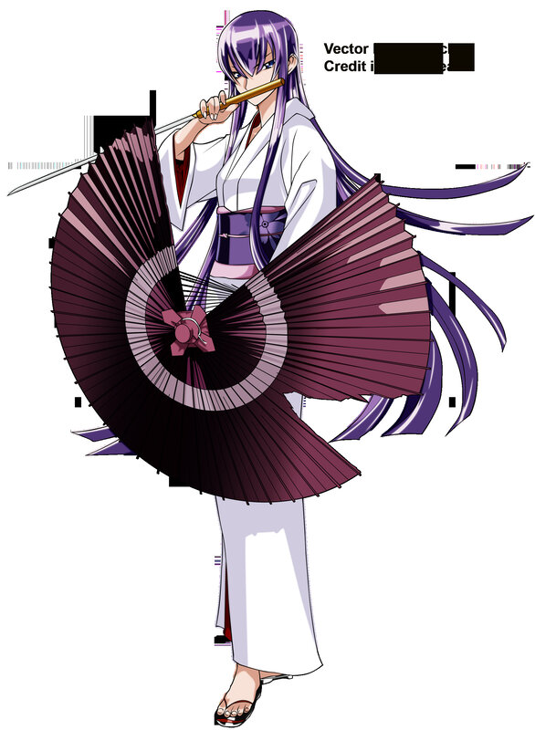 anime character with fan and sword