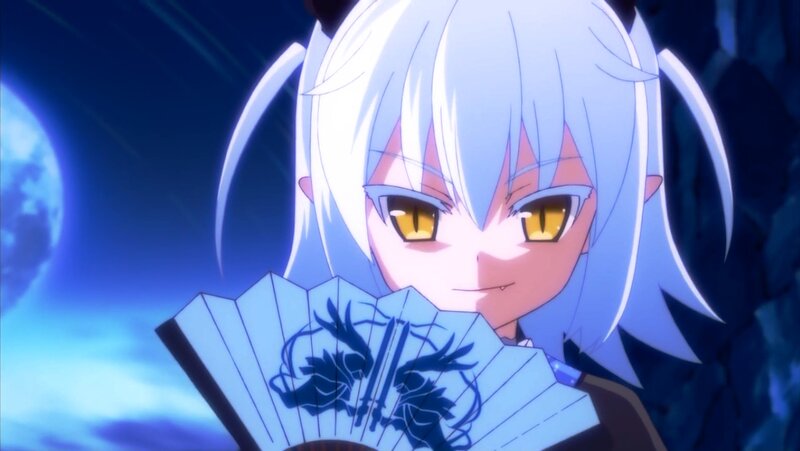 Anime Character with Fan — Blue, Dramatic