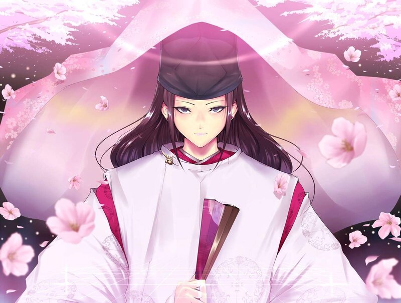 Anime Character with Fan — Pink, Serene
