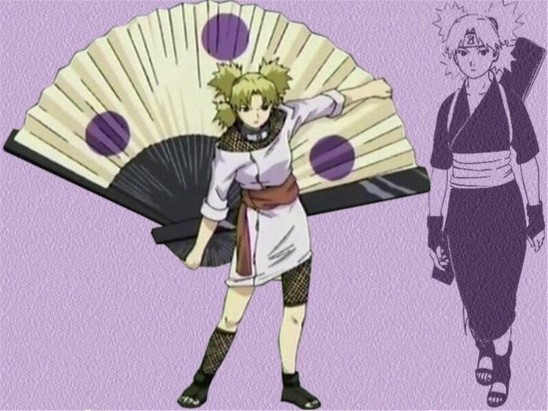 Anime Character with Fan — Purple