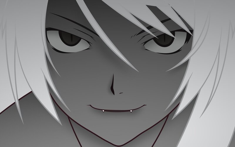 anime character with fangs