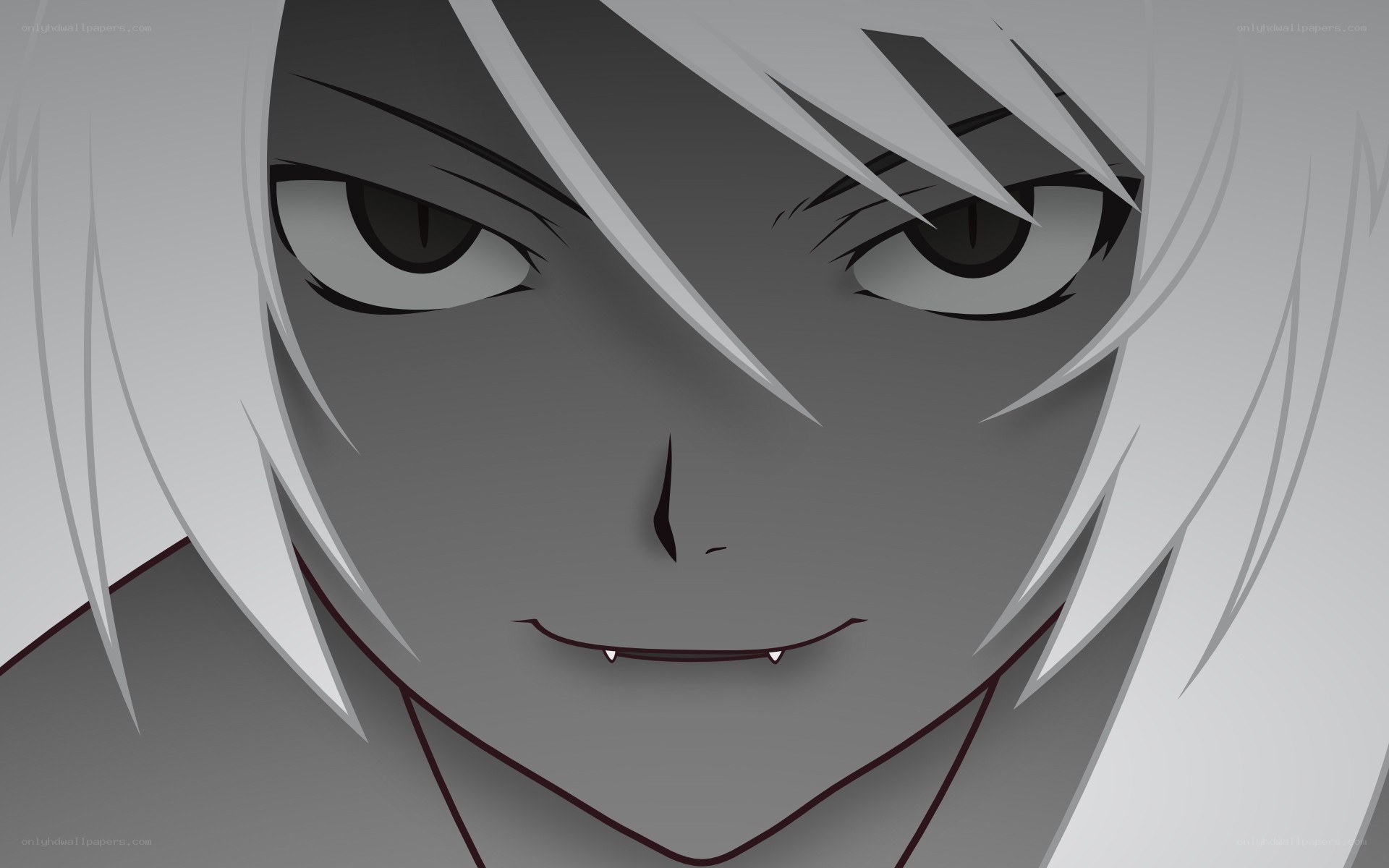 anime character with fangs