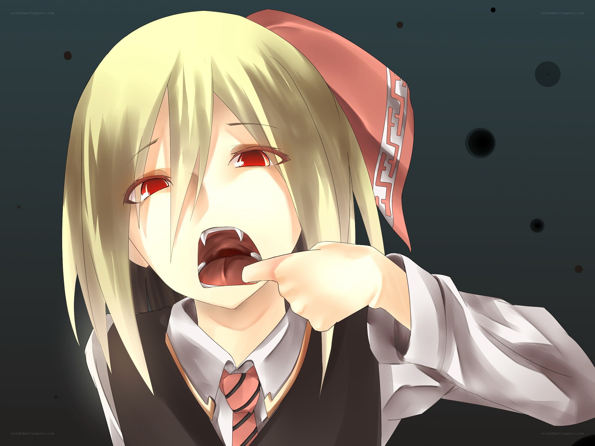anime character with fangs