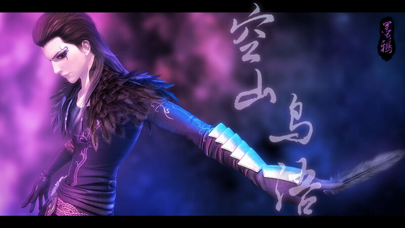Anime Character with Feathered Arm