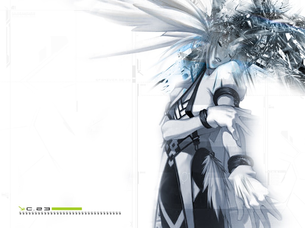 anime character with feathered wings