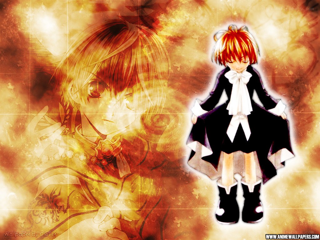 Anime character with fiery background