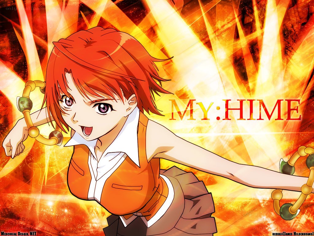 Anime character with fiery background
