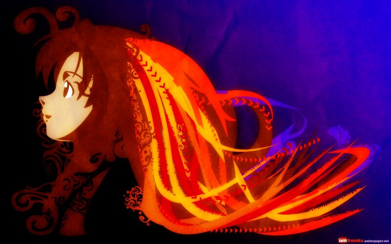 anime character with fiery hair
