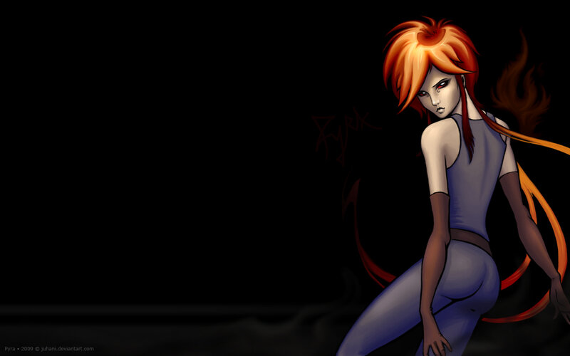 anime character with fiery hair