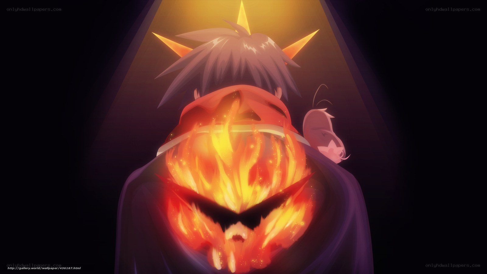 anime character with fiery mask