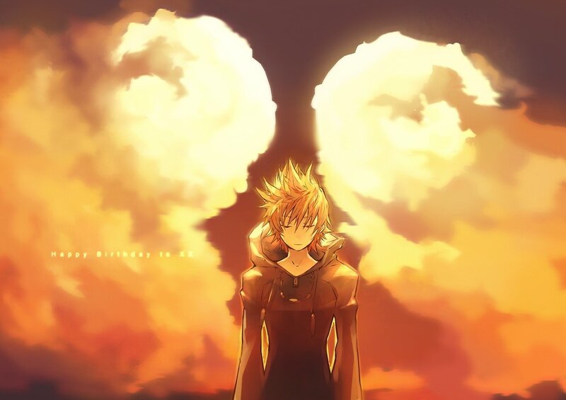 Anime character with fiery wings