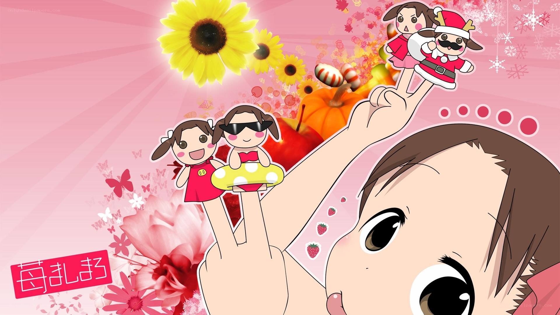 Anime character with finger puppets