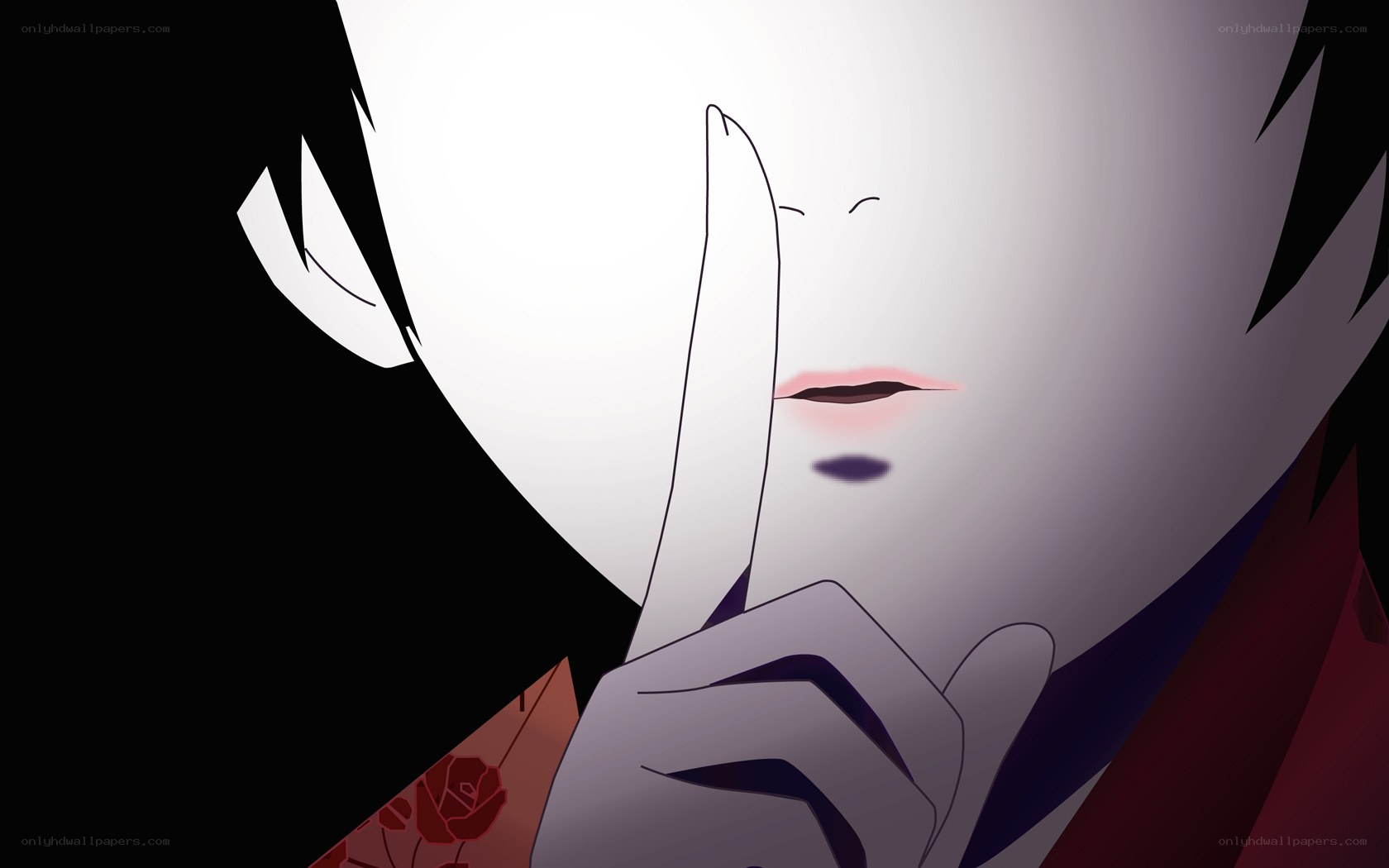 anime character with finger to lips