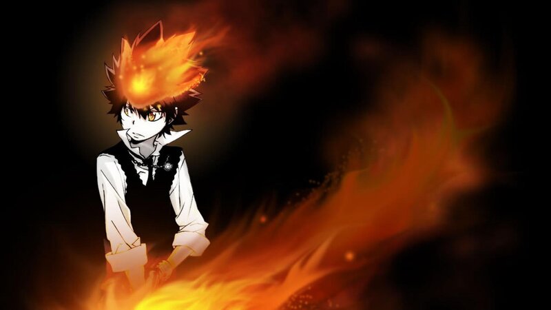 anime character with fire