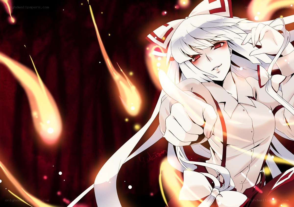 anime character with fire