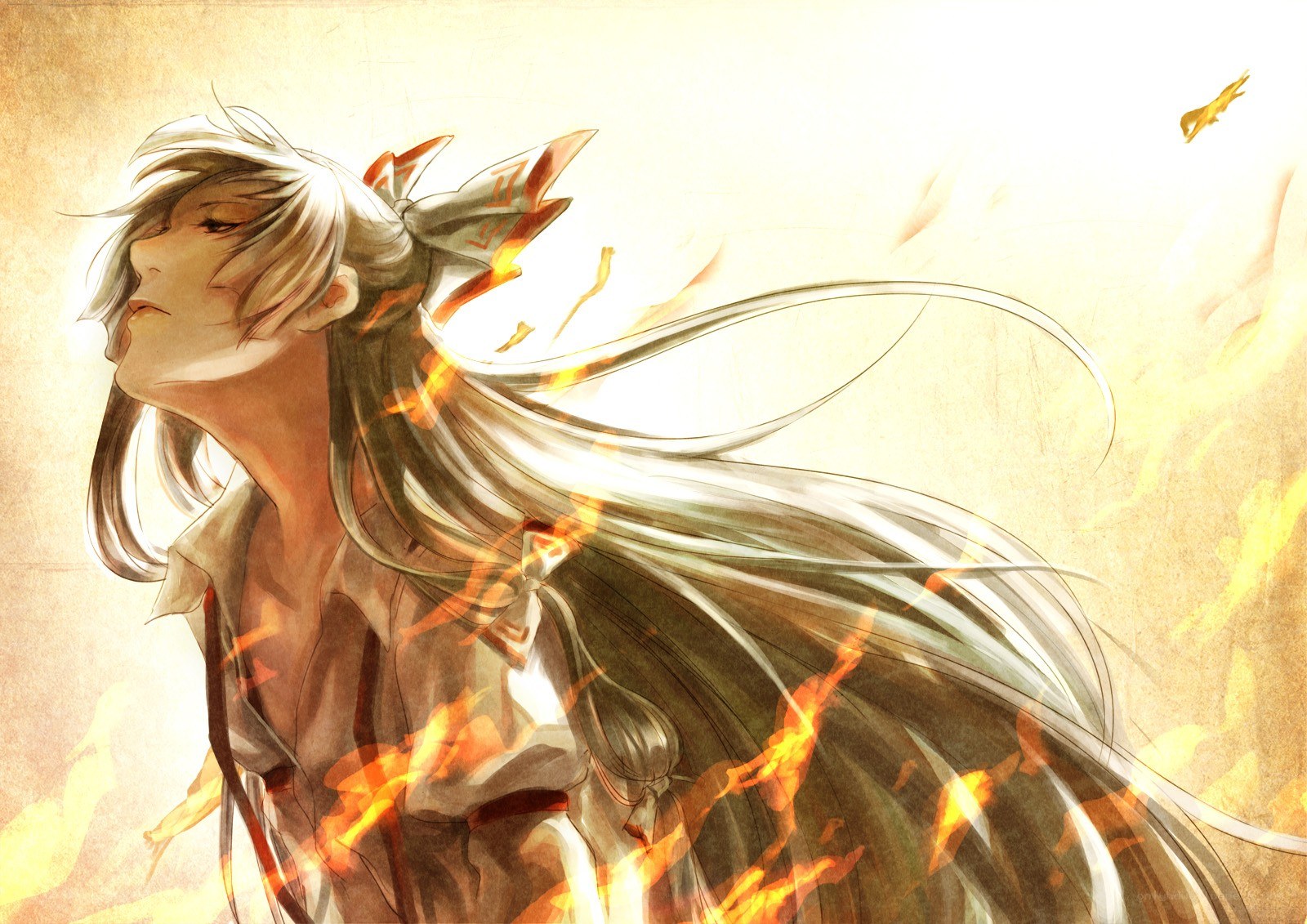 anime character with fire