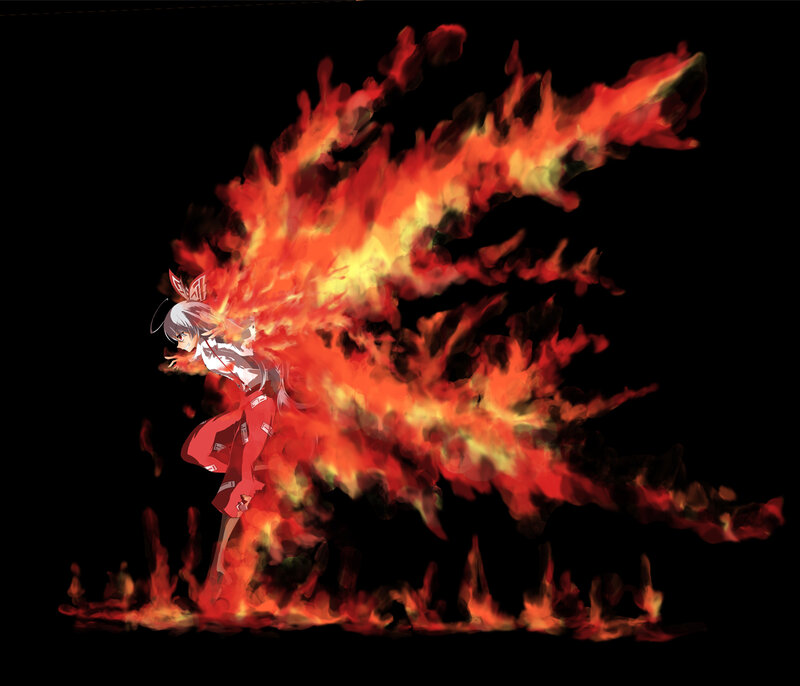 anime character with fire attack