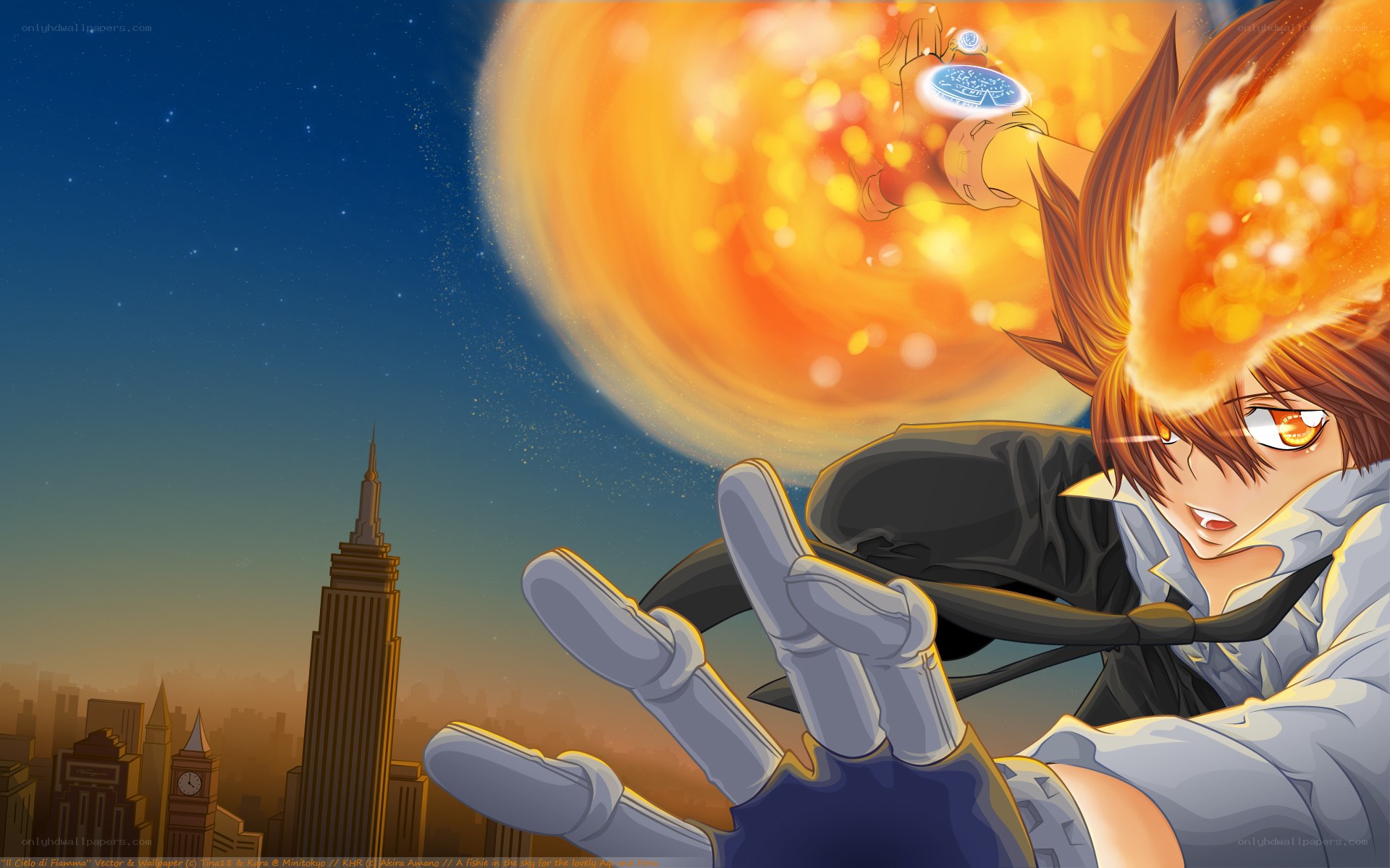 anime character with fire attack