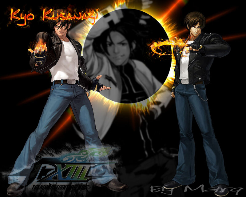 Anime Character with Fire — Black