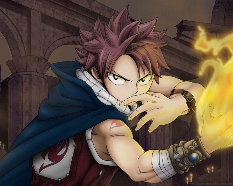 Anime Character with Fire — Blue, Dramatic