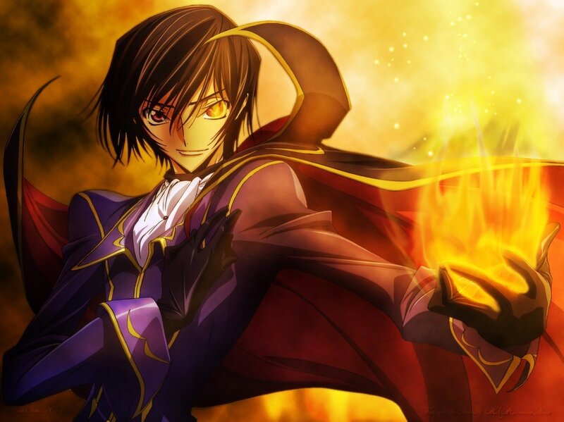 Anime character with fire magic