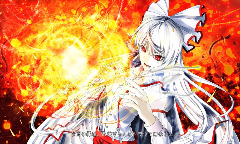 Anime character with fire magic