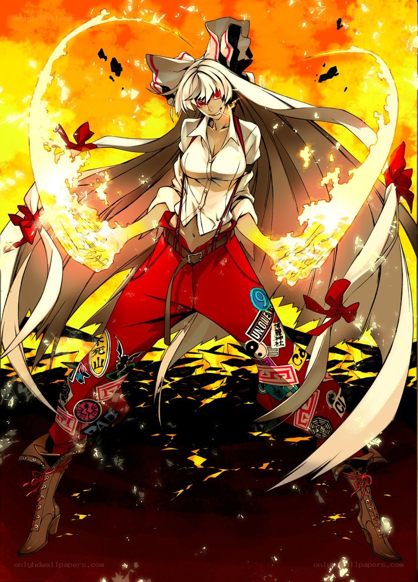 anime character with fire powers