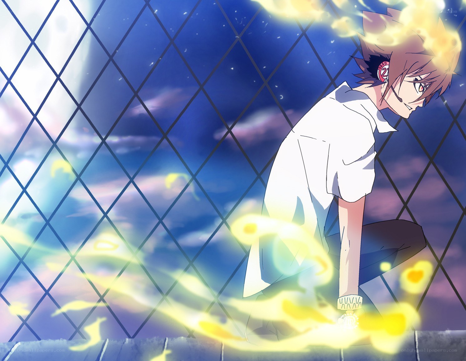 anime character with fire powers