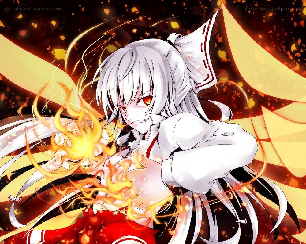 anime character with fire powers