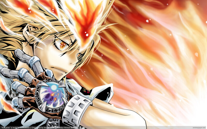 anime character with fire powers
