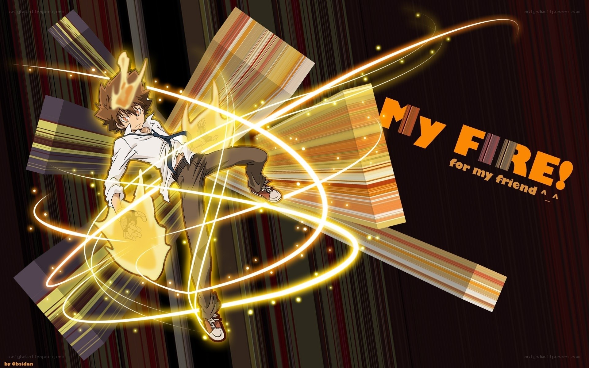 anime character with fire powers