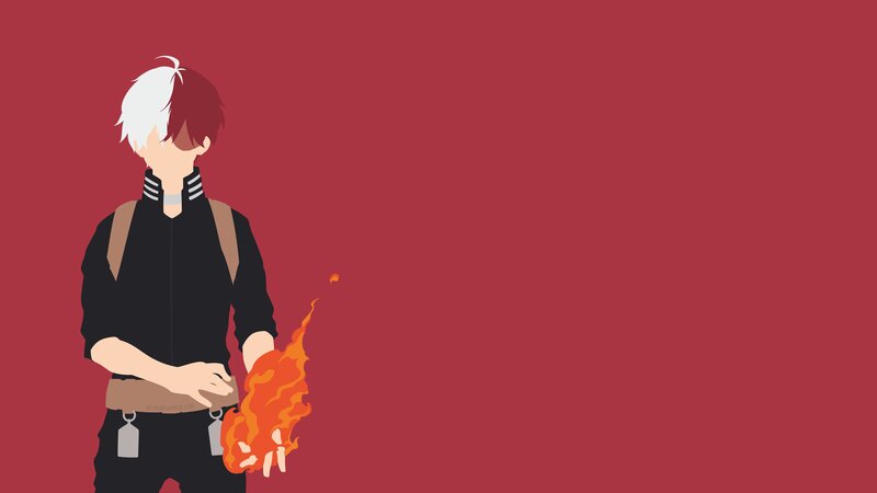 Anime Character with Fire — Red, Dramatic, Digital Art, Backpack